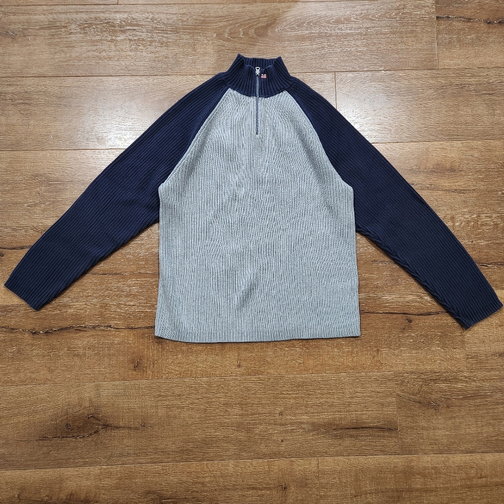 Vtg Polo Jeans Ralph Lauren men's ribbed cotton henely sweater XL classic preppy
